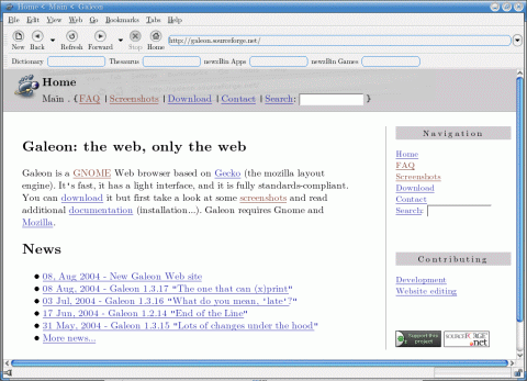 [Galeon screenshot]