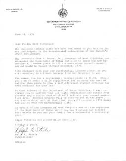 [Letter from DMV commissioner]