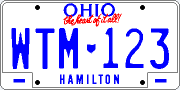 Ohio WTM licence plate